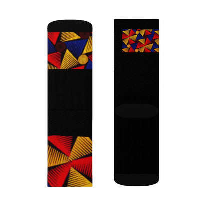 UNISEX MULTI COLOR ON BLACK Sublimation Socks by SobG Designs