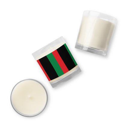 The Pan-African Flag: Red, Black, & Green Jar Soy Wax Candle by SobG Designs