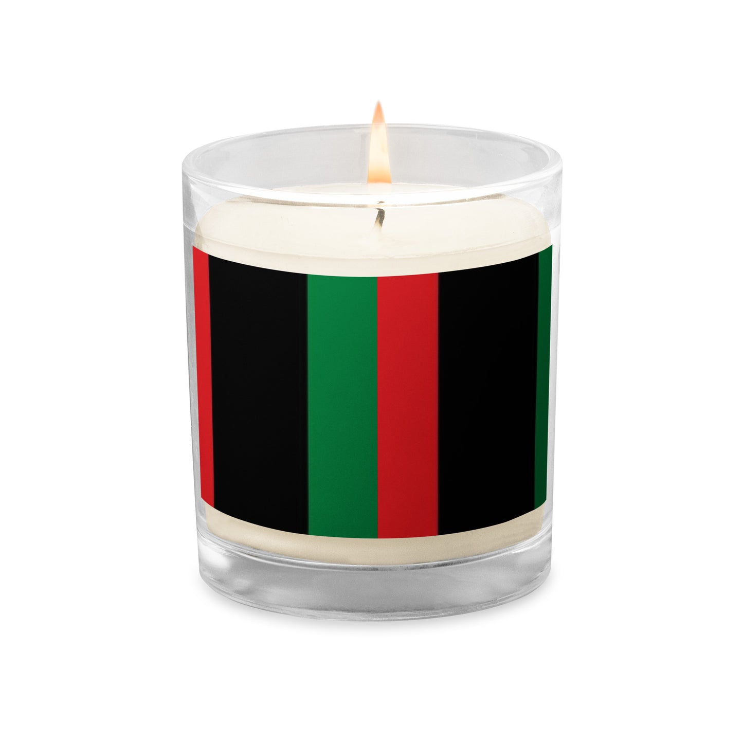 The Pan-African Flag: Red, Black, & Green Jar Soy Wax Candle by SobG Designs
