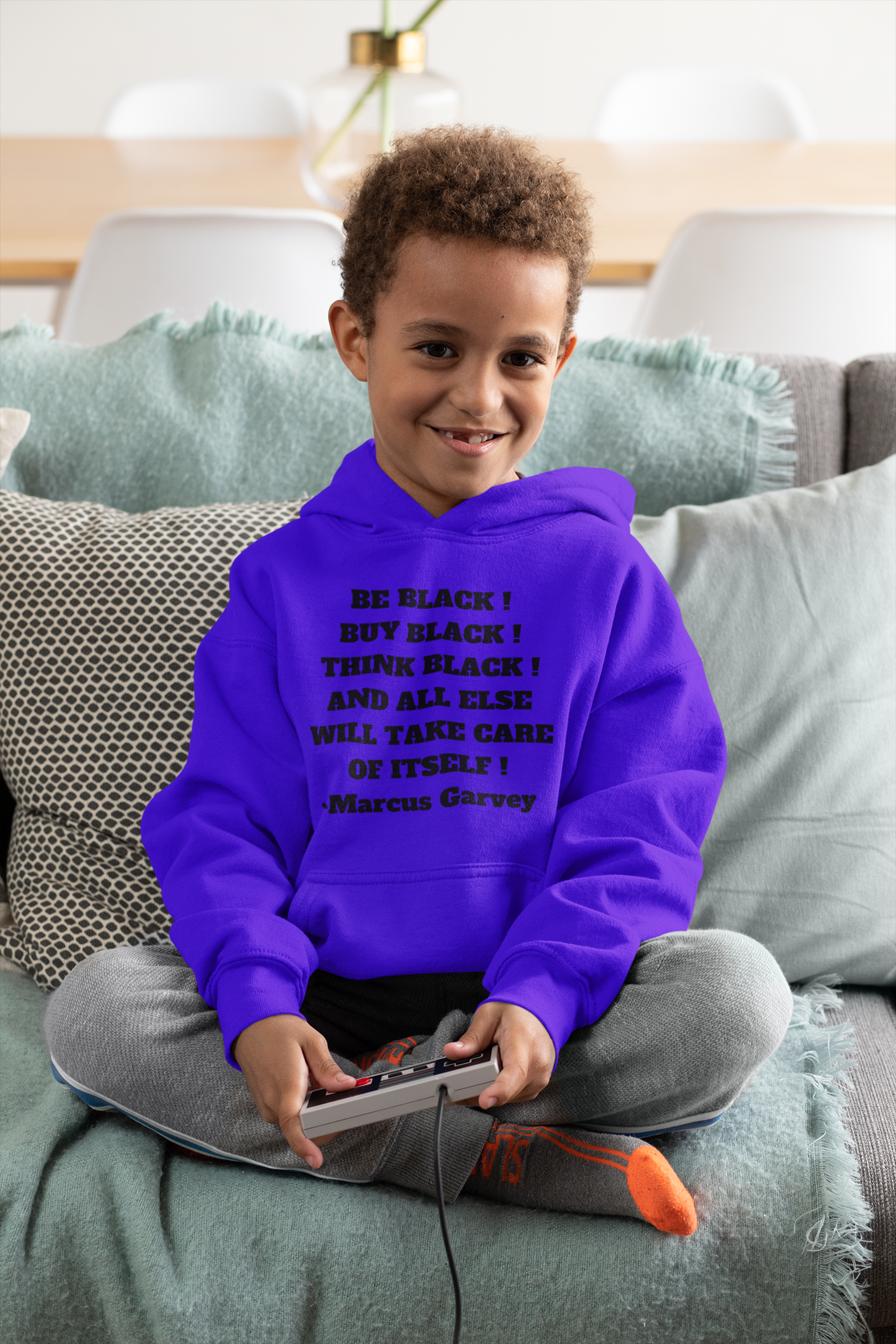 BE BLACK! BUY BLACK! THINK BLACK! Unisex Kids Hoodie by SobG Designs