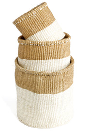 Set of Three Dual Tone Sisal Baskets