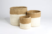 Set of Three Dual Tone Sisal Baskets