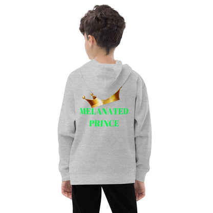 MELANATED PRINCE Kids Fleece Hoodie by SobG Designs