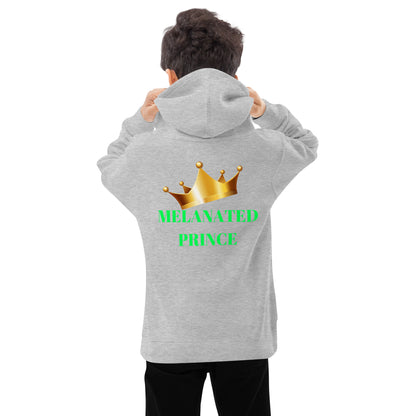 MELANATED PRINCE Kids Fleece Hoodie by SobG Designs