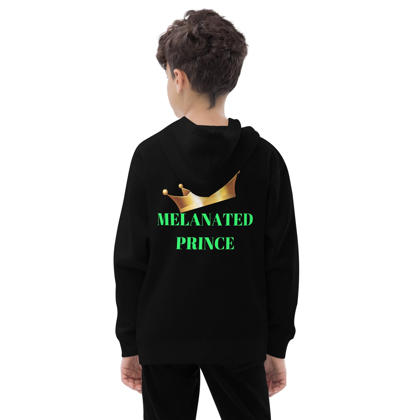 MELANATED PRINCE Kids Fleece Hoodie by SobG Designs