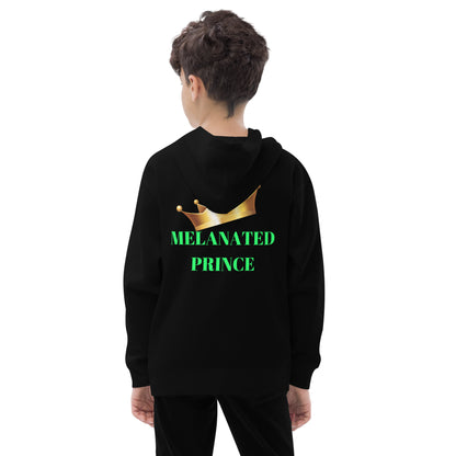 MELANATED PRINCE Kids Fleece Hoodie by SobG Designs