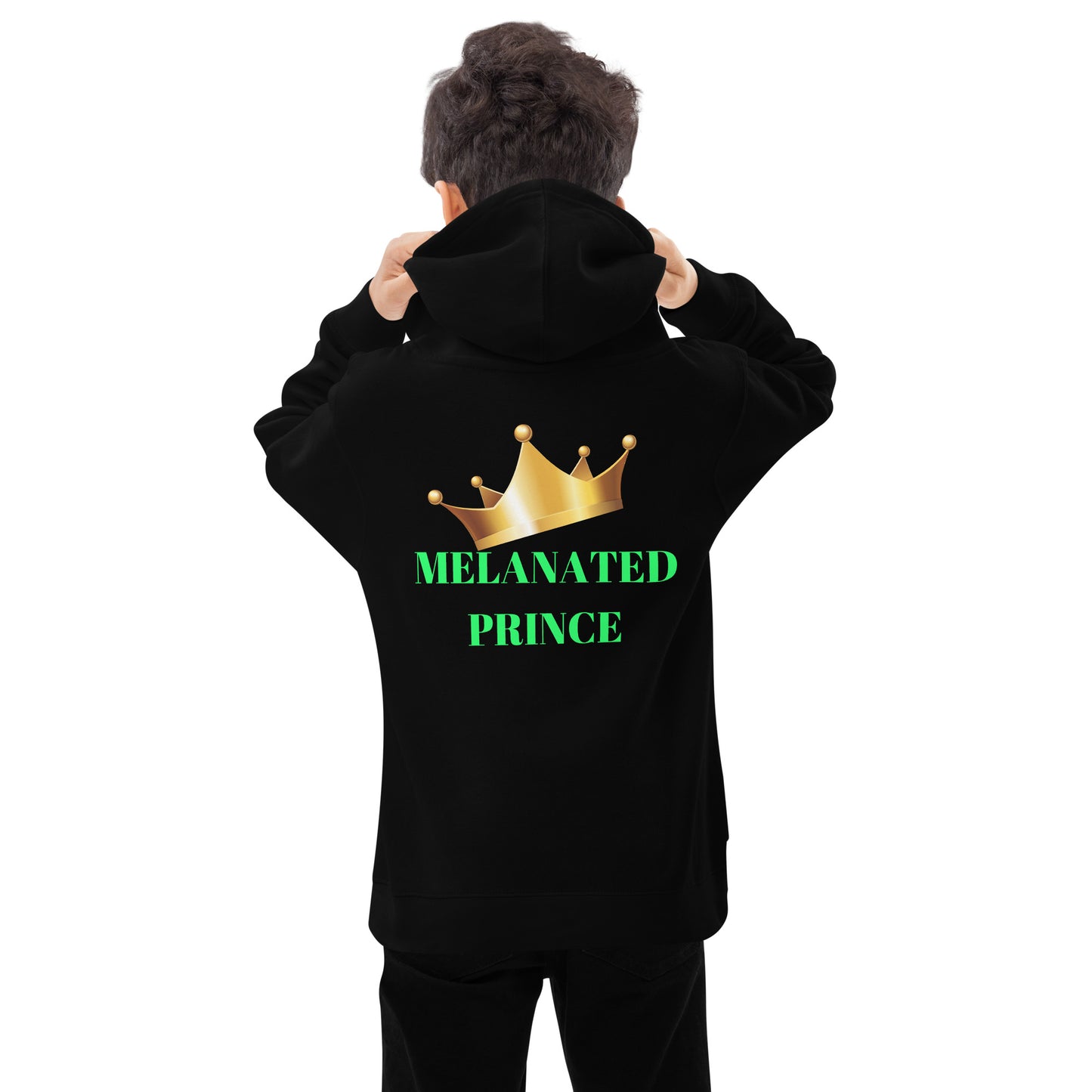 MELANATED PRINCE Kids Fleece Hoodie by SobG Designs