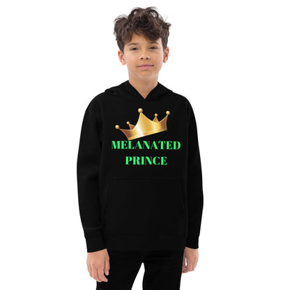 MELANATED PRINCE Kids Fleece Hoodie by SobG Designs