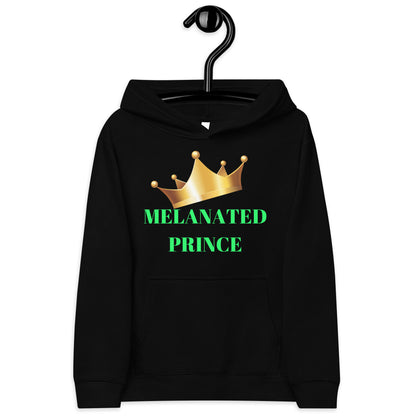 MELANATED PRINCE Kids Fleece Hoodie by SobG Designs