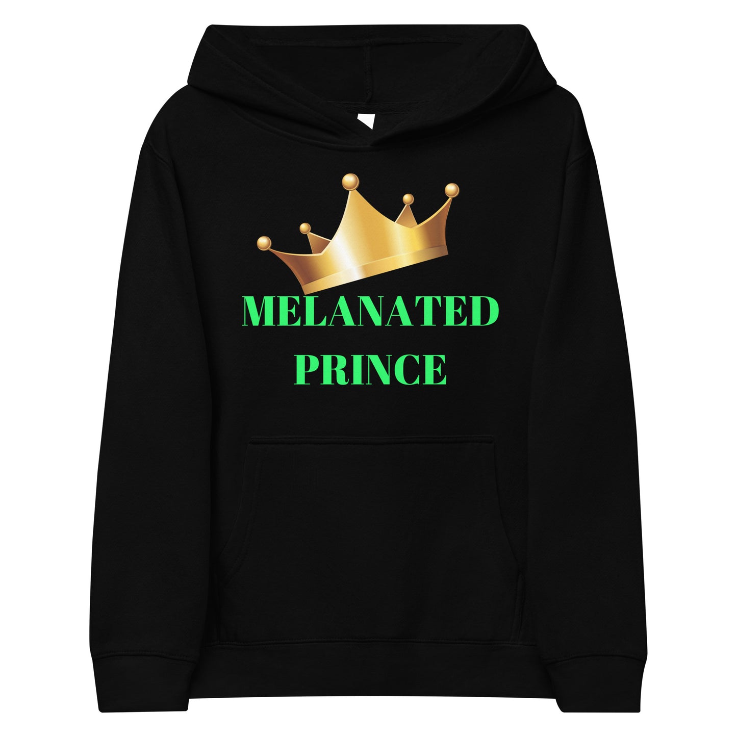 MELANATED PRINCE Kids Fleece Hoodie by SobG Designs