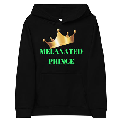 MELANATED PRINCE Kids Fleece Hoodie by SobG Designs