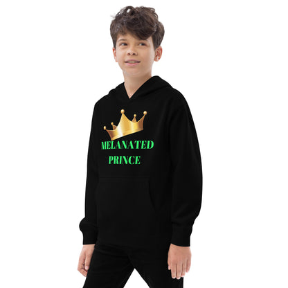 MELANATED PRINCE Kids Fleece Hoodie by SobG Designs