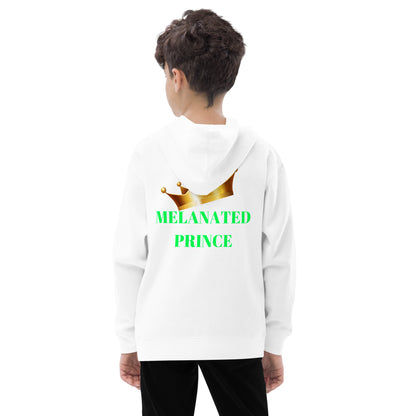 MELANATED PRINCE Kids Fleece Hoodie by SobG Designs