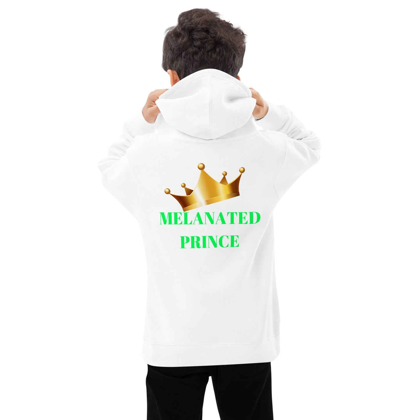 MELANATED PRINCE Kids Fleece Hoodie by SobG Designs