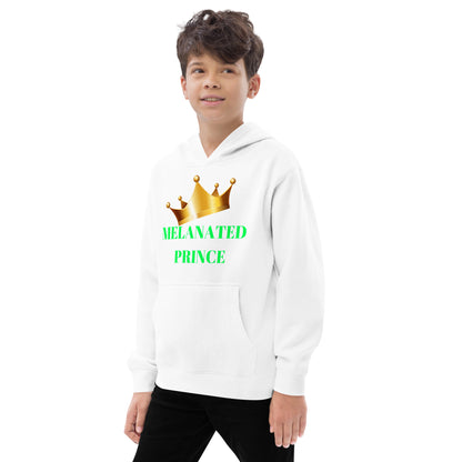 MELANATED PRINCE Kids Fleece Hoodie by SobG Designs