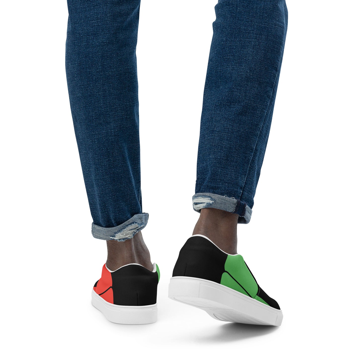 THE RED THE BLACK THE GREEN Men’s Slip-on Canvas Shoes by SobG Designs