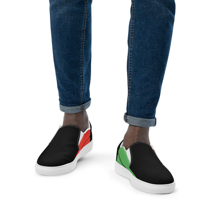THE RED THE BLACK THE GREEN Men’s Slip-on Canvas Shoes by SobG Designs
