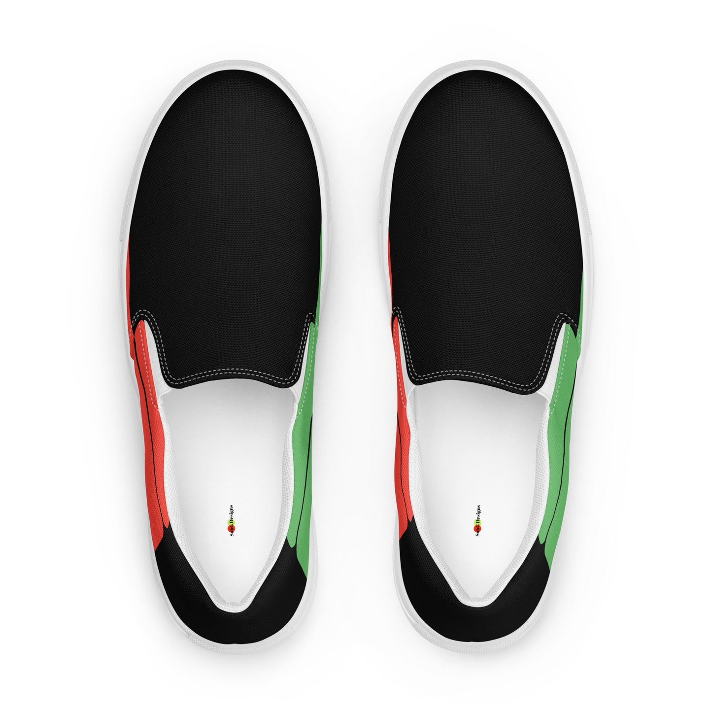 THE RED THE BLACK THE GREEN Men’s Slip-on Canvas Shoes by SobG Designs