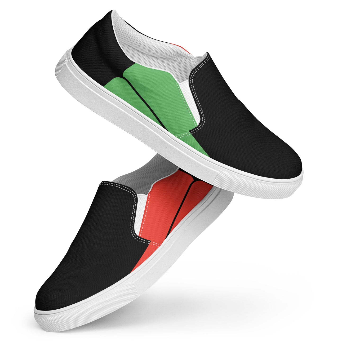 THE RED THE BLACK THE GREEN Men’s Slip-on Canvas Shoes by SobG Designs