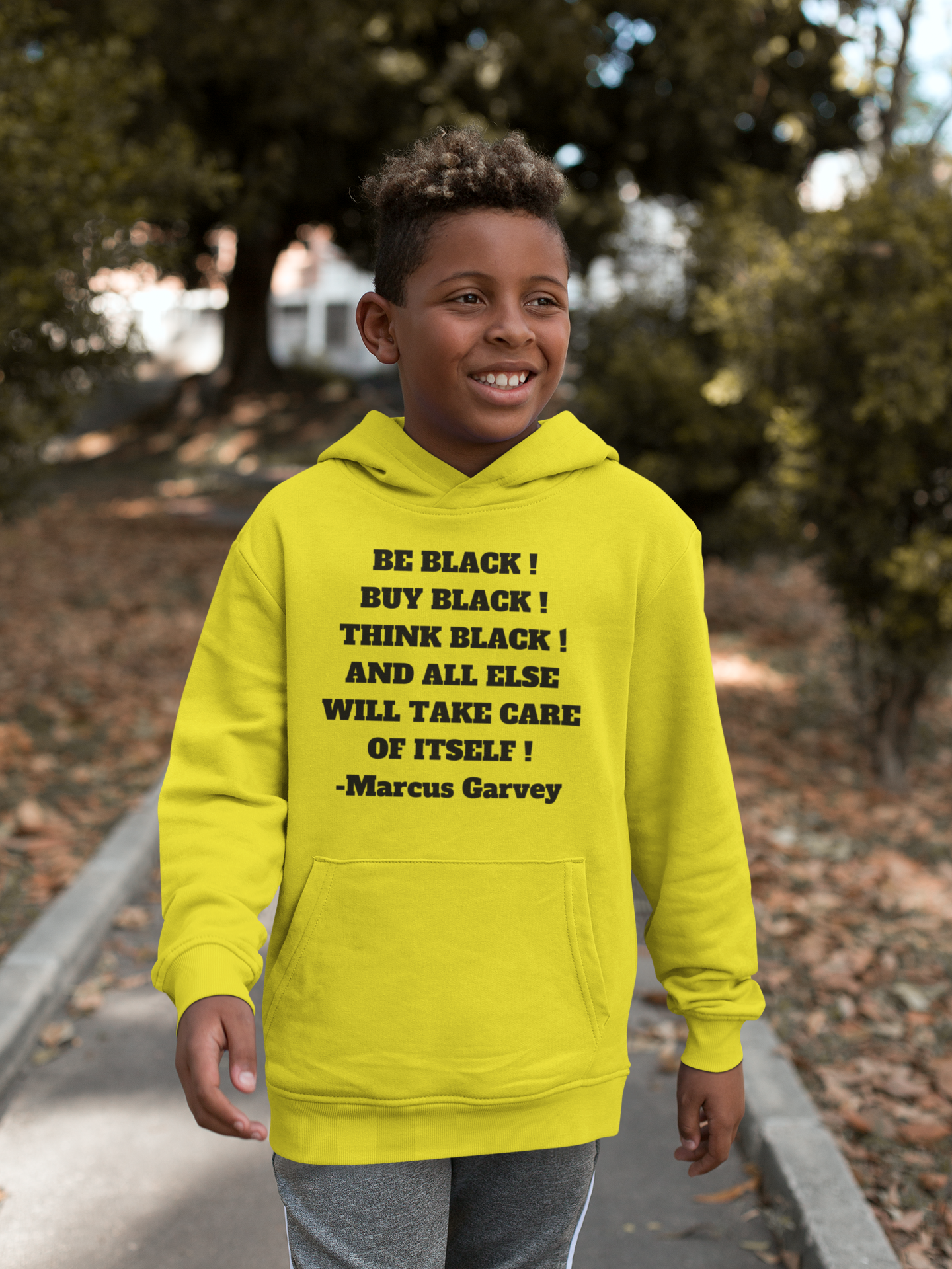 BE BLACK! BUY BLACK! THINK BLACK! Unisex Kids Hoodie by SobG Designs