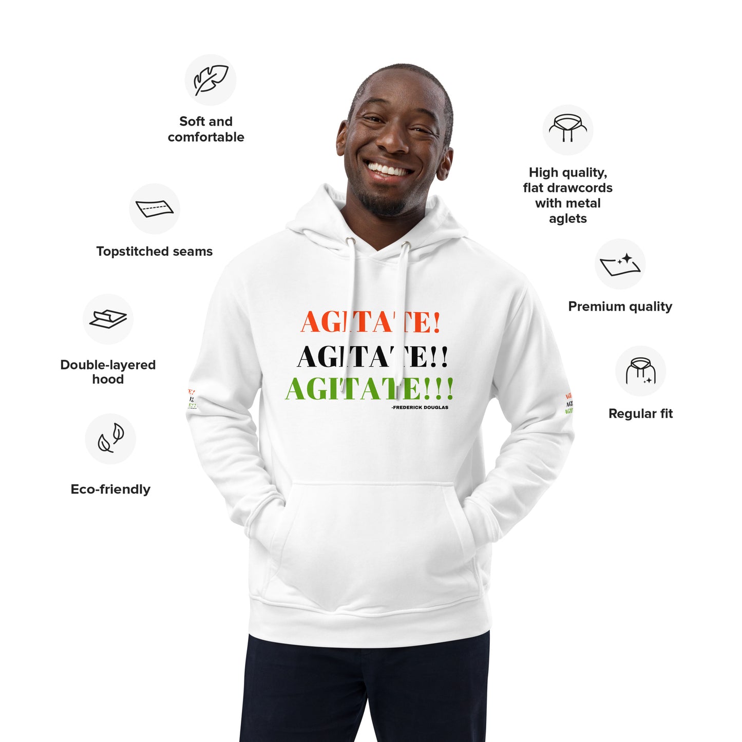 AGITATE! AGITATE! AGITATE!  Premium Eco Hoodie by SobG Designs