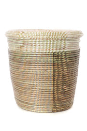 Black, Silver & White Half & Half Flat Lid Basket Set of (3)