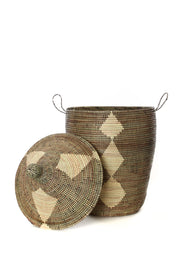 Black and Beige Mixed Pattern Hampers Set of (3)