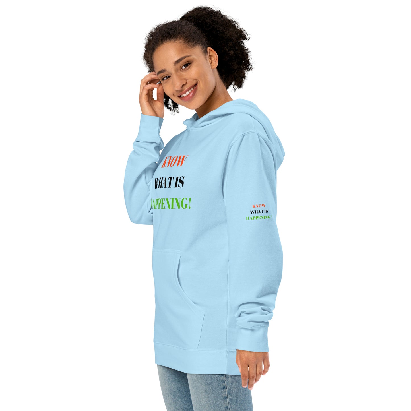 KNOW WHAT IS HAPPENING! Unisex Midweight Hoodie by SobG Designs