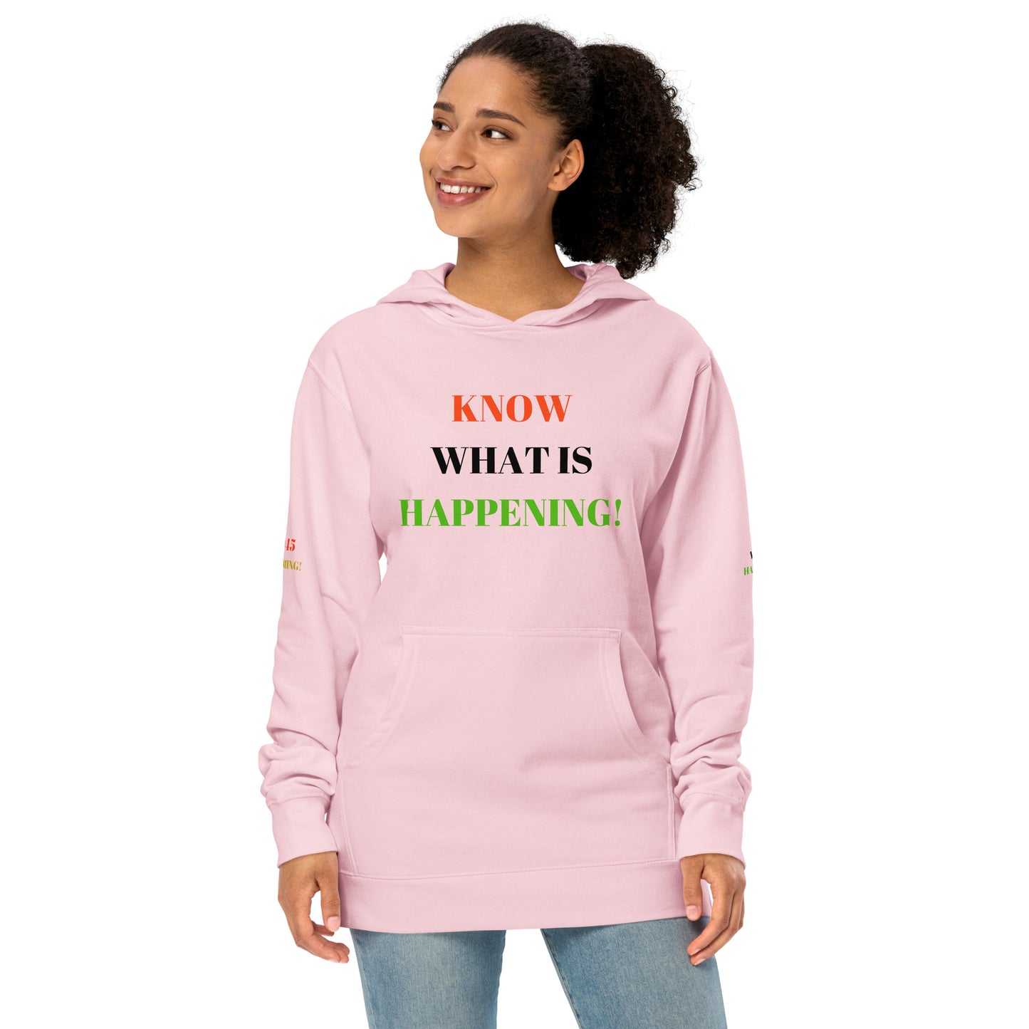 KNOW WHAT IS HAPPENING! Unisex Midweight Hoodie by SobG Designs