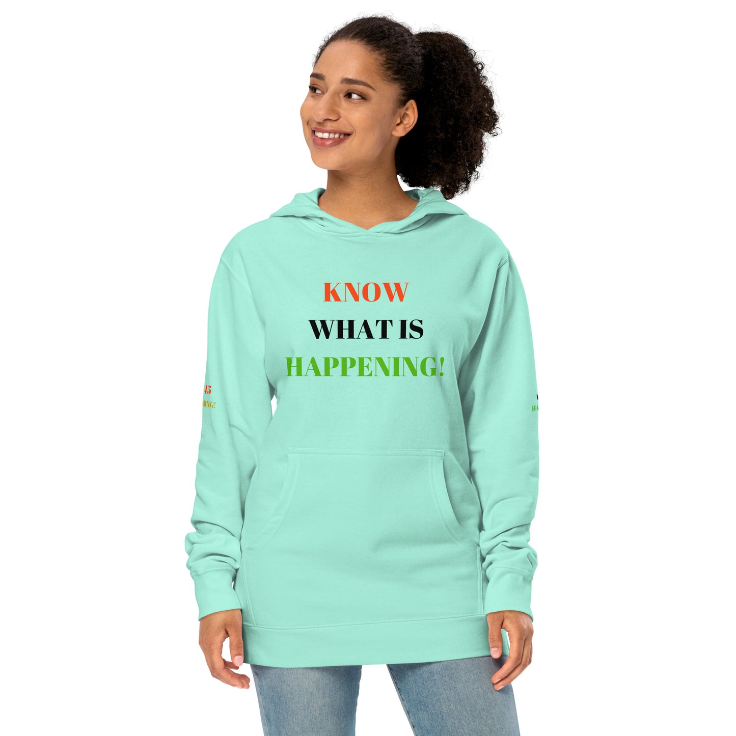 KNOW WHAT IS HAPPENING! Unisex Midweight Hoodie by SobG Designs