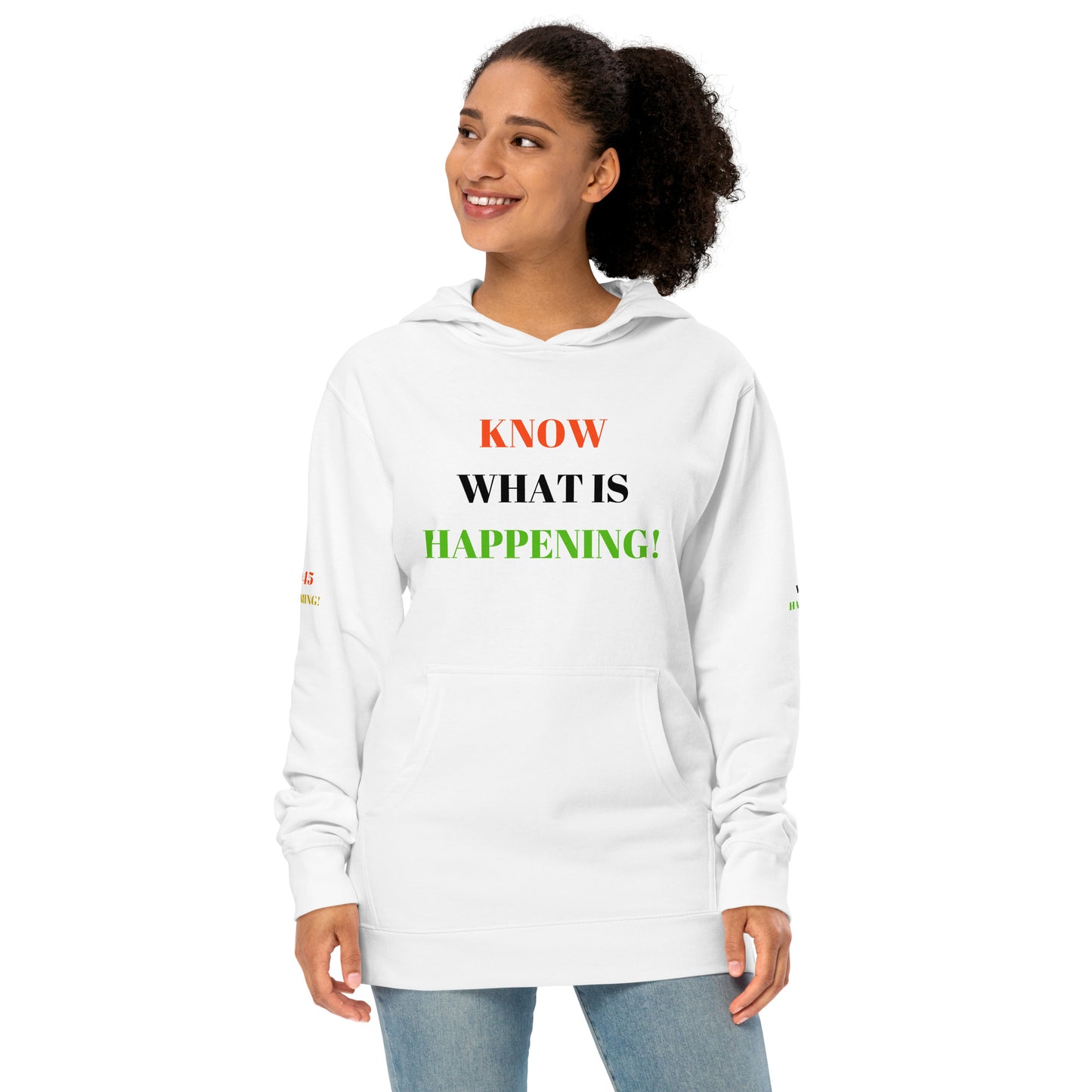 KNOW WHAT IS HAPPENING! Unisex Midweight Hoodie by SobG Designs