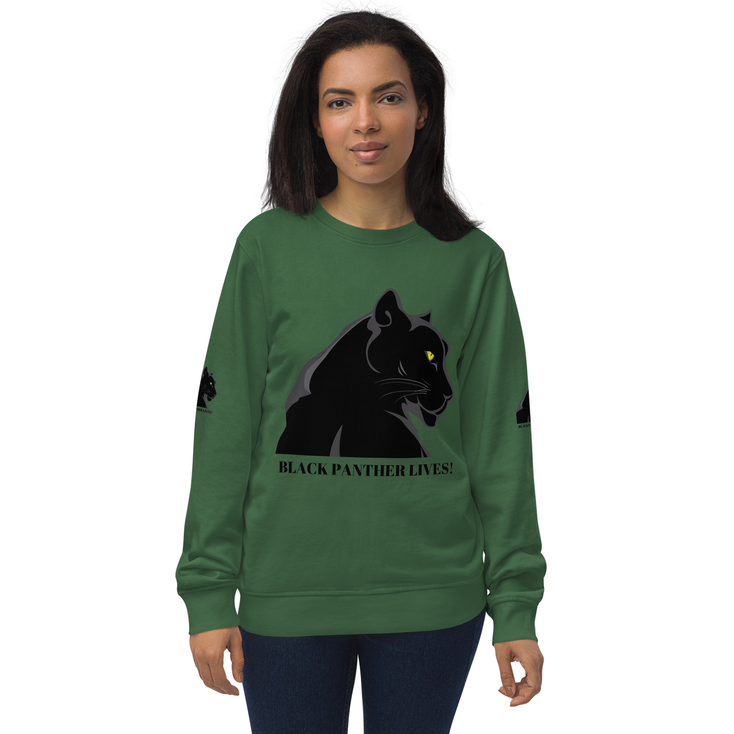 BLACK PANTHER LIVES! Unisex Organic Sweatshirt by SobG Designs