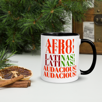 AFRO! LATINAS! AUDACIOUS! Mug with Color Inside by SobG designs