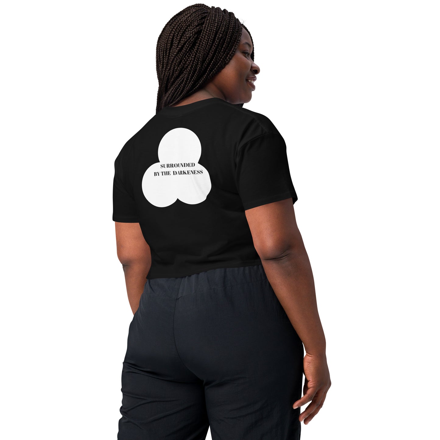 SURROUNDED BY THE DARKNESS Women’s Crop Top by SobG Designs