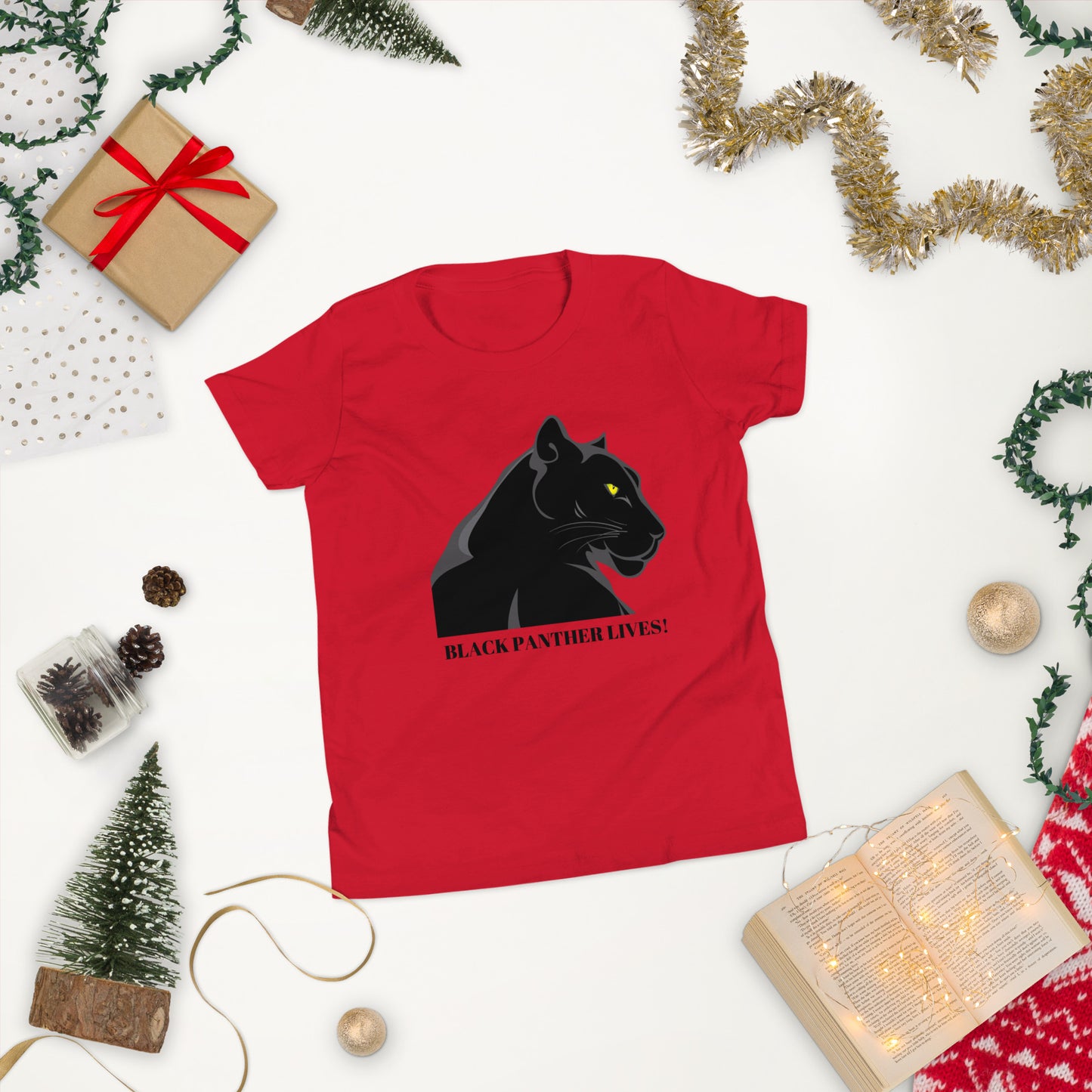 BLACK PANTHER LIVES! Youth Short Sleeve T-Shirt by SobG Designs